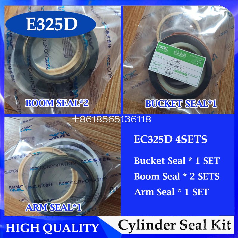 4SETS E325D Excavator Arm/Boom/Bucket Cylinder Seal Kit For Caterpillar CAT325D Oil Seal Repair