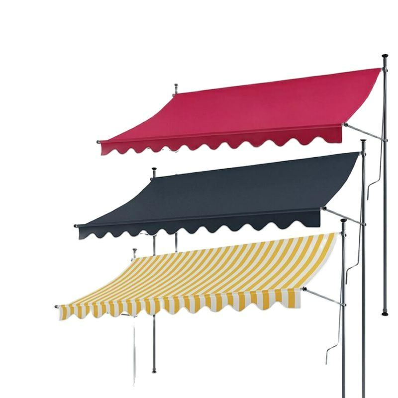 Upright Awning Folding Retractable Canopy Shops Hand Shake Rain Take
