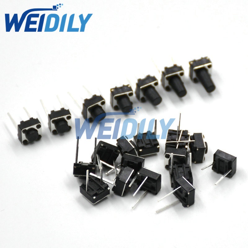 50PCS Middle 2pin 6x6x4.3/5/6/7/8/9/10mm Switch Tactile Push Button ...