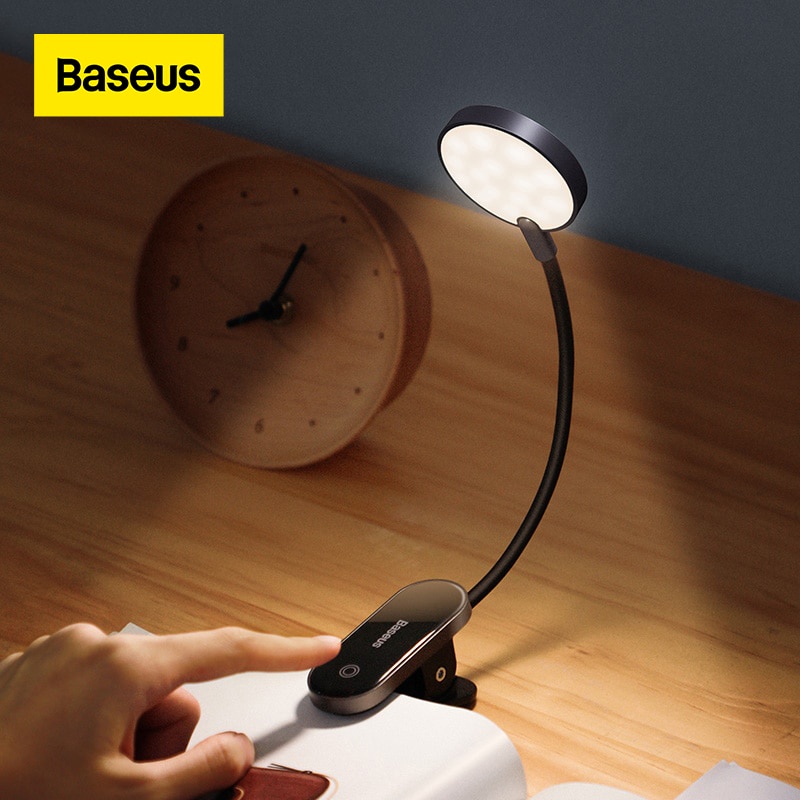 Baseus Led Clip Table Lamp Stepless Dimmable Wireless Desk Lamp Touch
