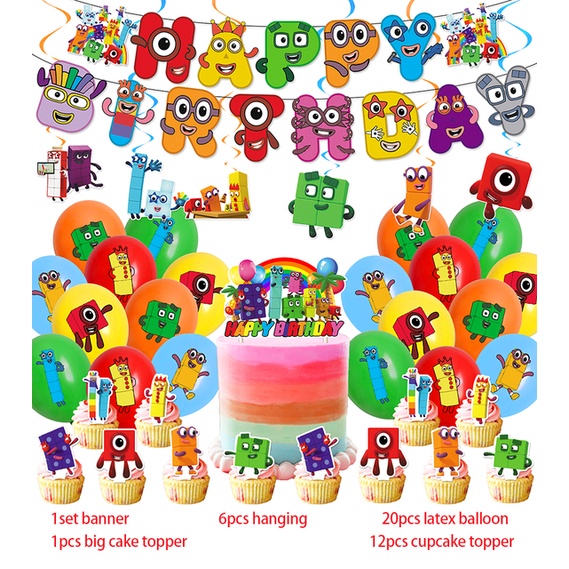 The Numberblocks Birthday Party Decoration Numberblocks Balloon Banner ...