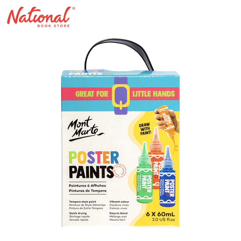 Mont Marte Poster Color Set 6 Piece x 60ml MPST6001 School Supplies