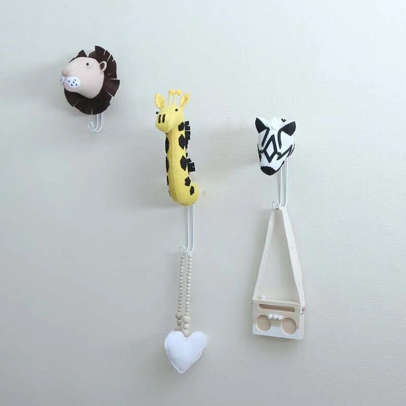 Zebra/elephant/giraffe 3d Animal Head Wall Mount Children Stuf Shopee