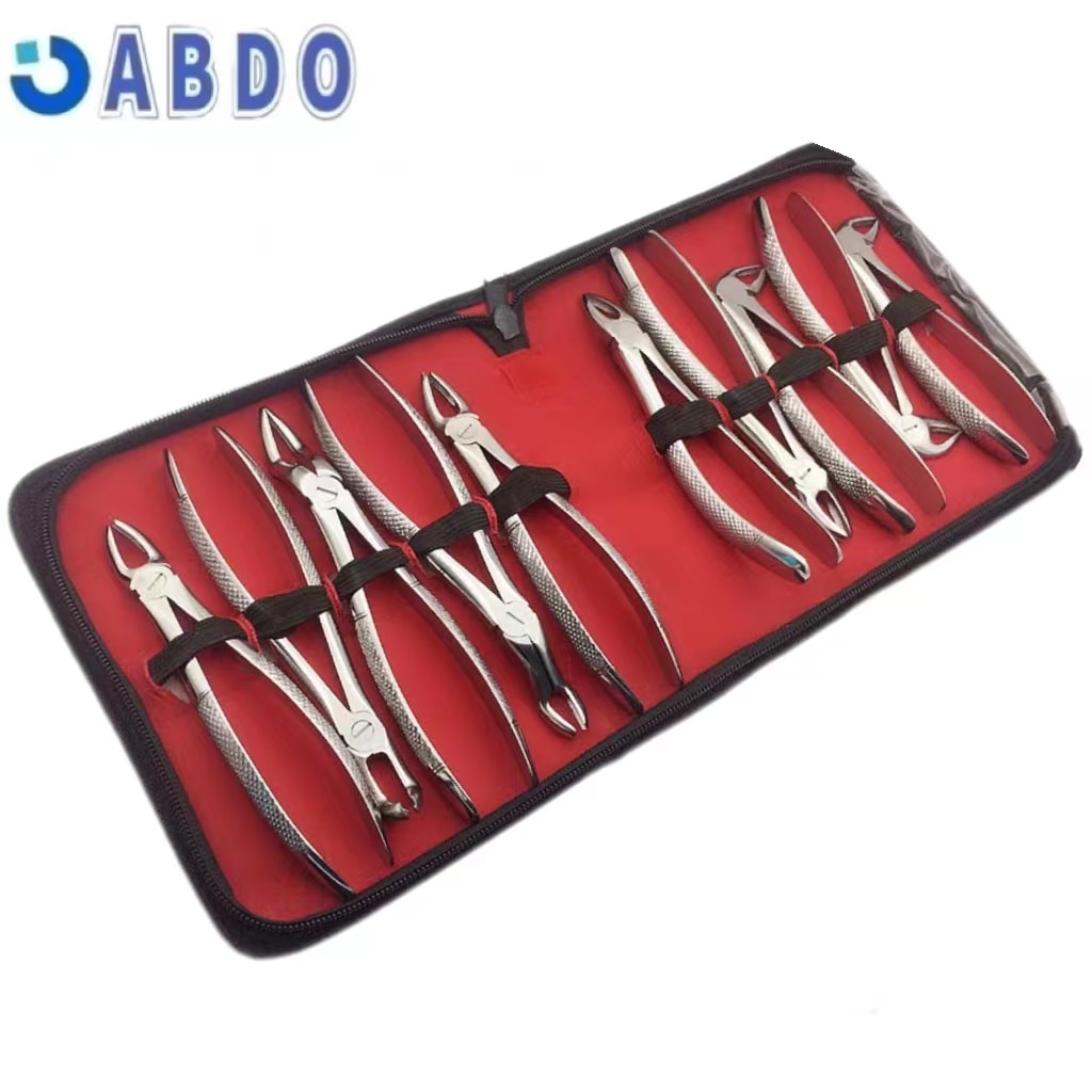 Dentistry 10pcs/Set Dental Tooth Extracting Forceps Stainless Steel