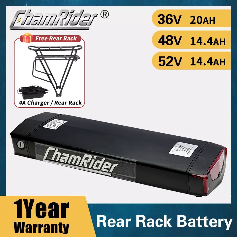 ☆ChamRider 48V 36V Bicycle BaFang Rear Rack Ebike 52V Lithium Electric ...