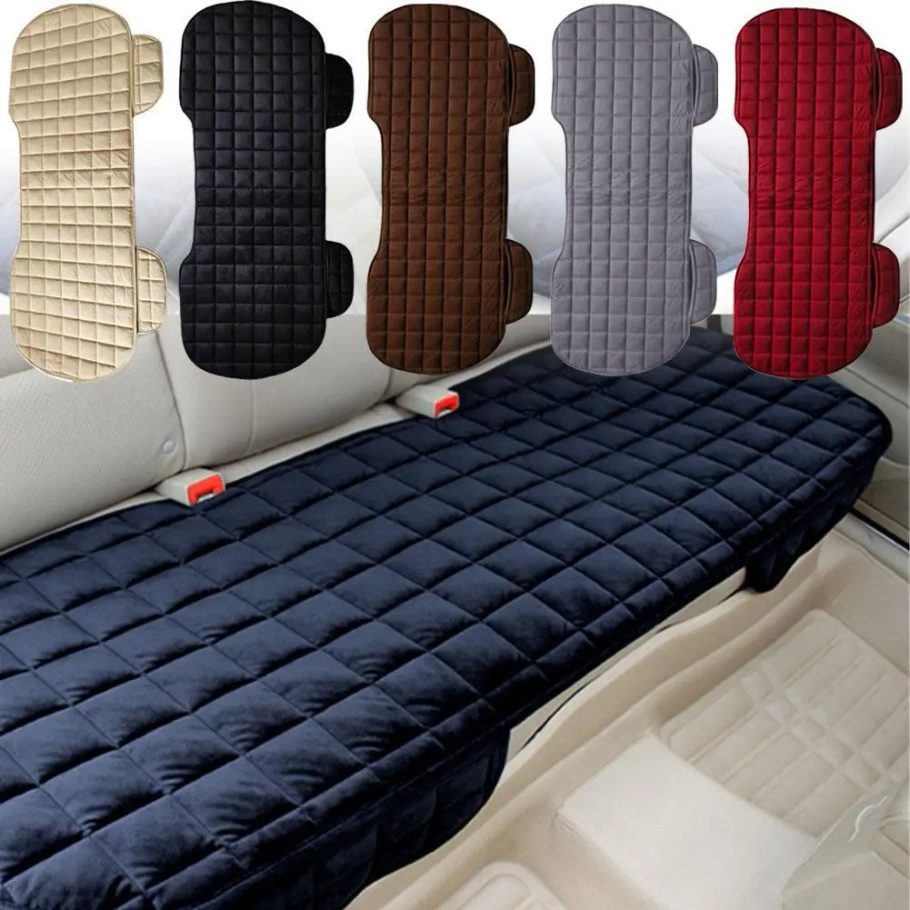 Car Seat Cover Front Rear Flocking Cloth Cushion Non Slide Winter Auto Protector Mat Pad Keep