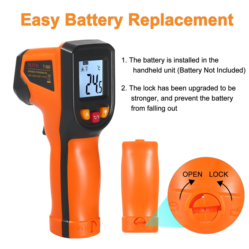 Infrared Thermometer Handheld Heat Temperature For Cooking Tester Pizza