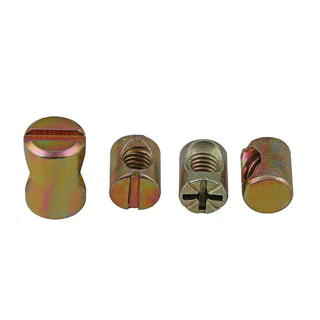 P7C7 M6 M8 Slotted/ Phillips Barrel Nut Bolt Cross Dowel Slotted Hammer Embedded Nut For Beds