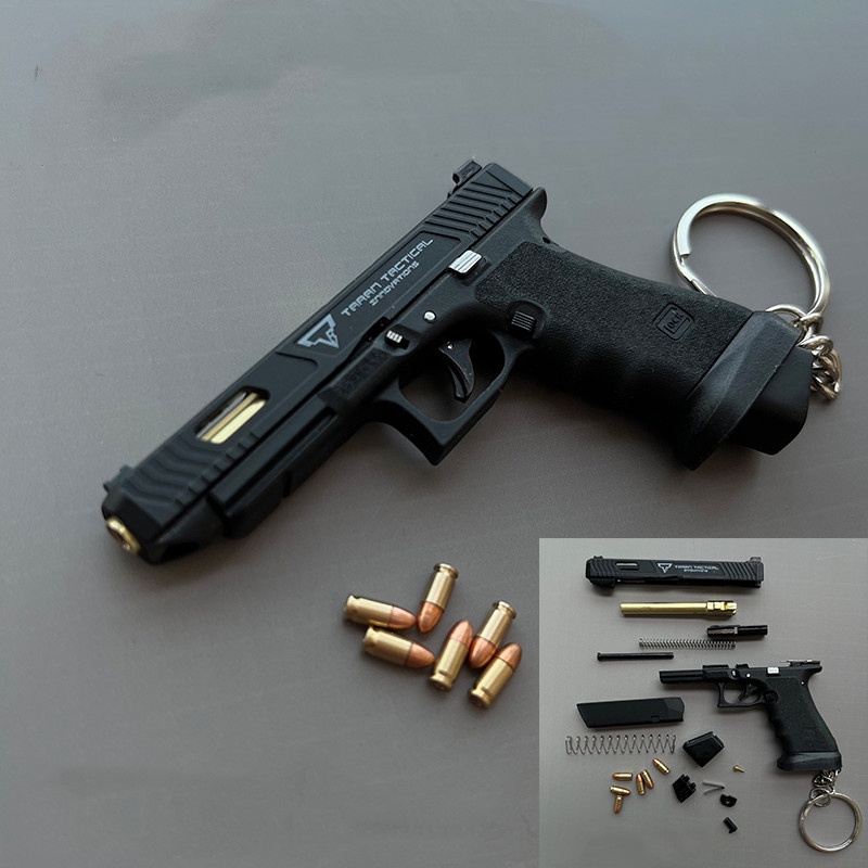 13 Glock G34 With 6 Bullets Alloy Gun Model Gift New Pistol Keychain