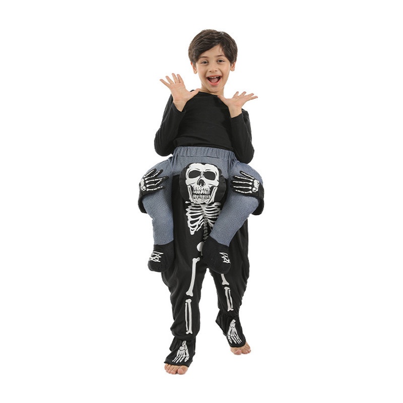 Children's Halloween costumes♠ Funny Piggyback Children Skeleton