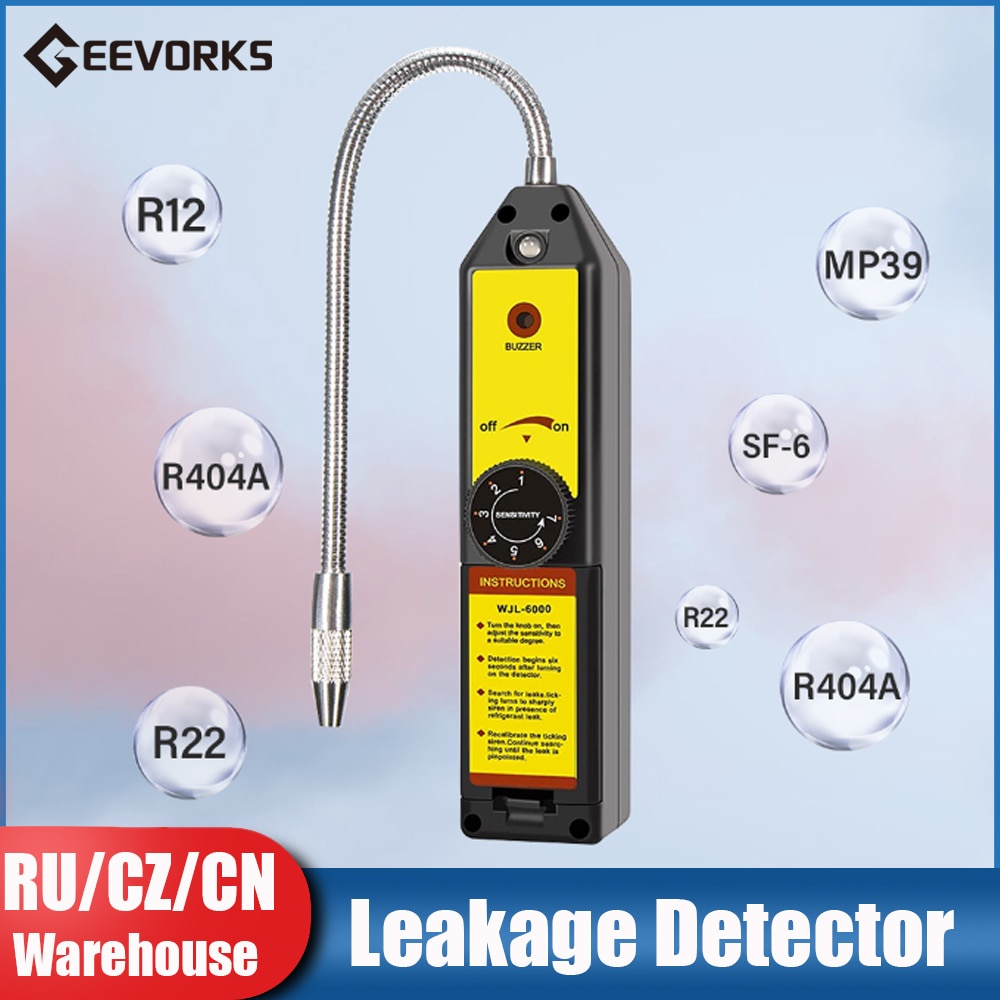 WJL6000 Freon Leak Detector Halogen Leak Detector Refrigerant Gas HVAC