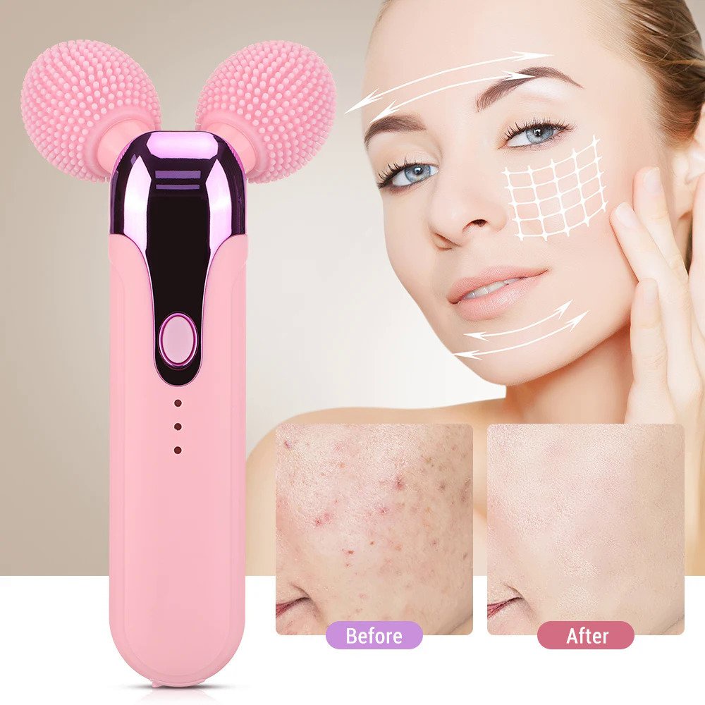Electric Face Massage Cleansing Roller Beauty Bar Vibrating Facial