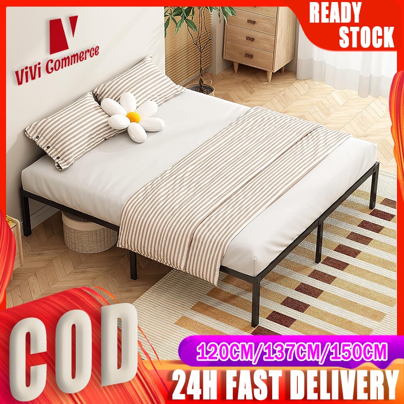 ۩Metal Bed Frame Double size bed Steel Bed High Load bearing Iron bed