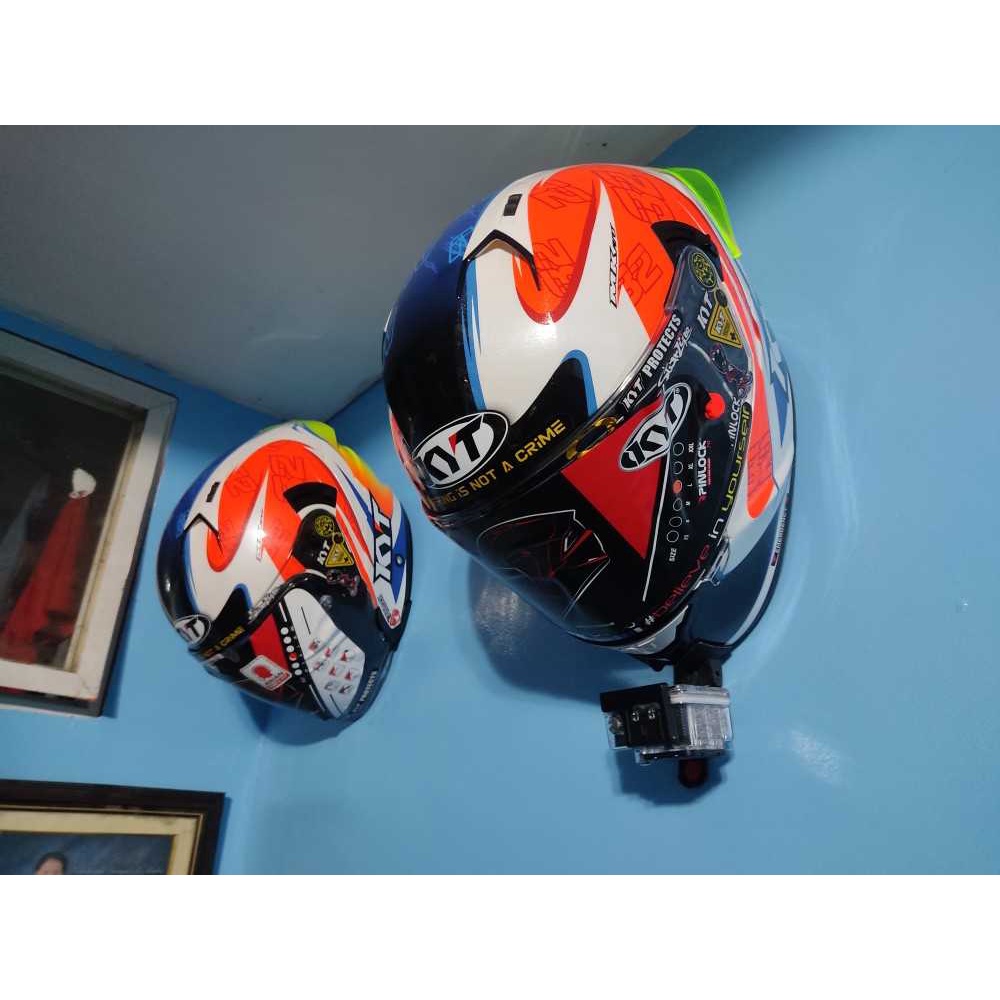 Wall mount motorcycle/bike helmet holder universal. AGV,Vespa, NHK