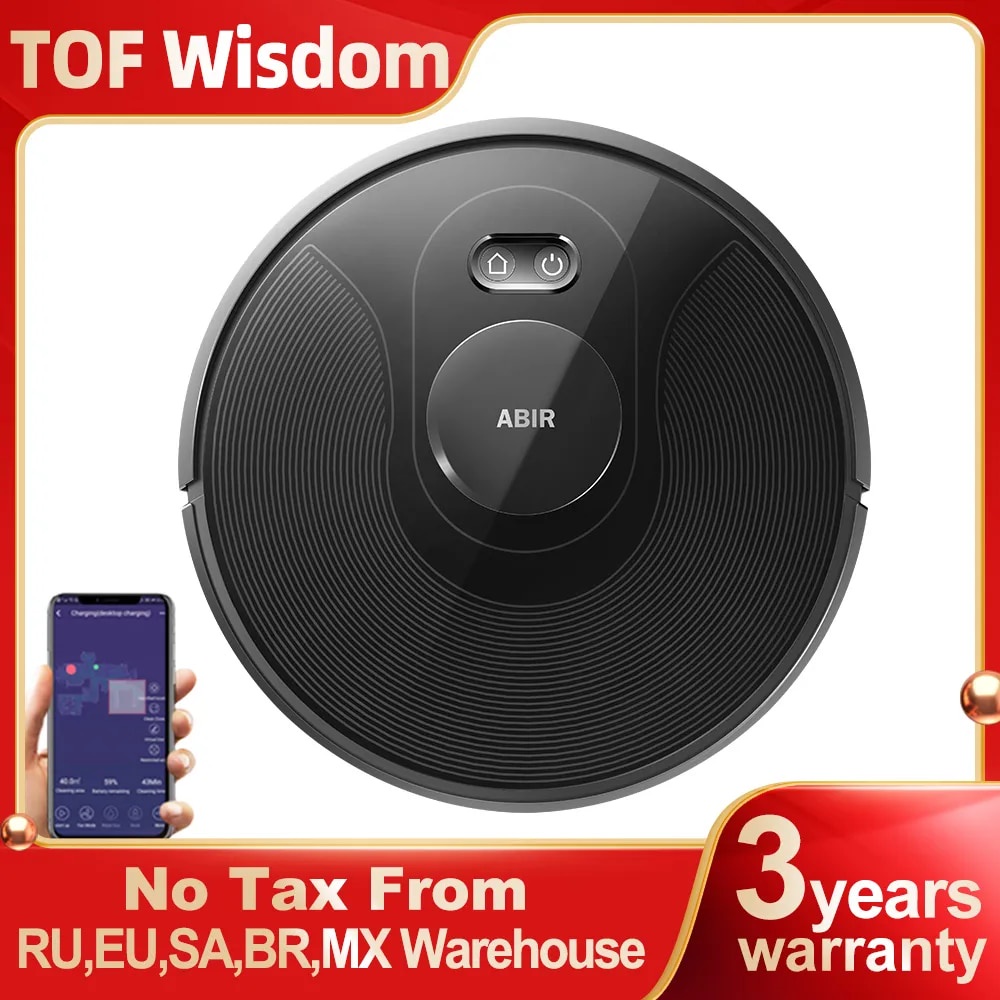 ABIR X8 Robot Vacuum Cleaner ,Laser System, Multiple Floors Maps, Zone