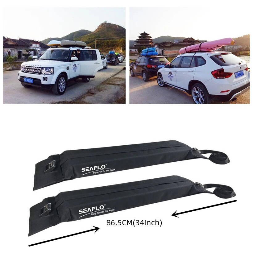 23s 2Pcs Universal Car Soft Roof Rack Pads Luggage Carrier System for