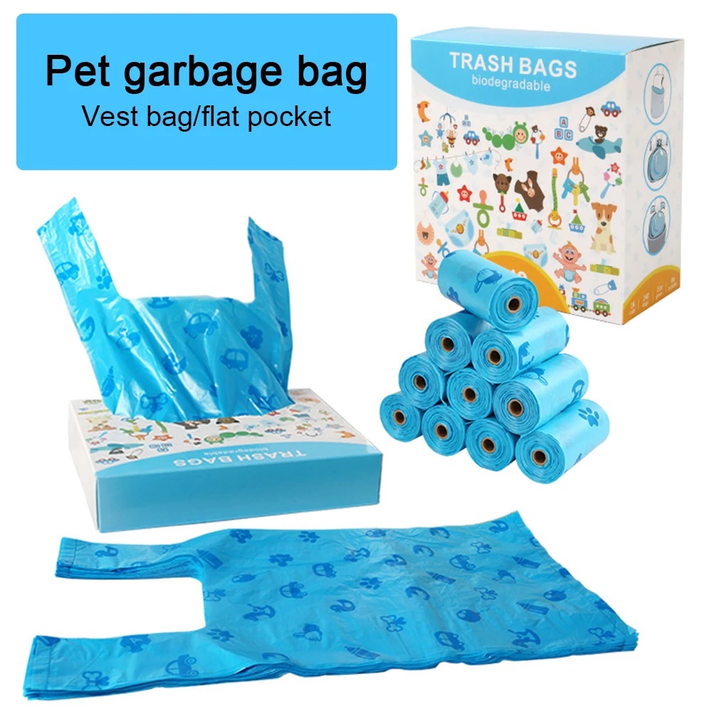 ♚100pcs 260pcs Biodegradable Dog Poop Bags Zero Waste Pet Garbage Bag