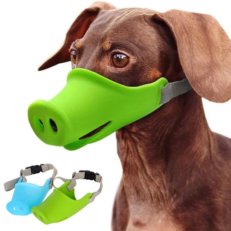 【Dog Mouth Muzzle Muffle Mask Breathable Adjustable Funny Cute Pig Nose