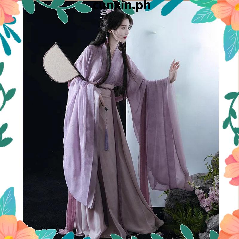 Shiye [Banxia] Original Wei Jin Style Hanfu Female Print Cross Collar ...
