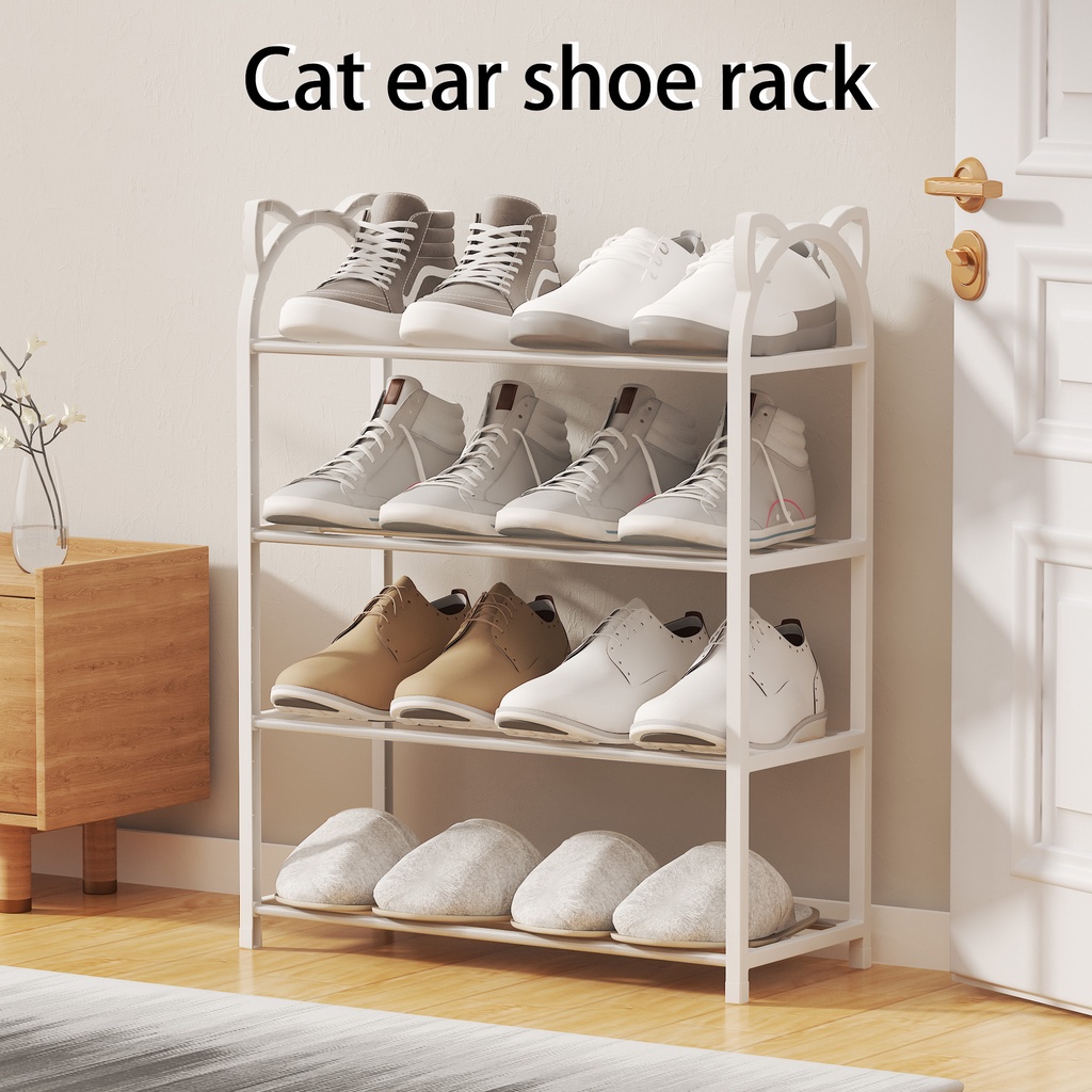 4 Layer Shoe Rack Organizer Cute Cat Ear Display Rack COD Multi-layer ...