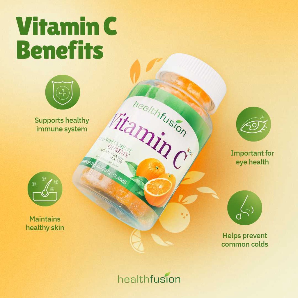 Health Fusion Vitamin C Pack of 2 (30 Pectin Gummies) Immunity for Kids