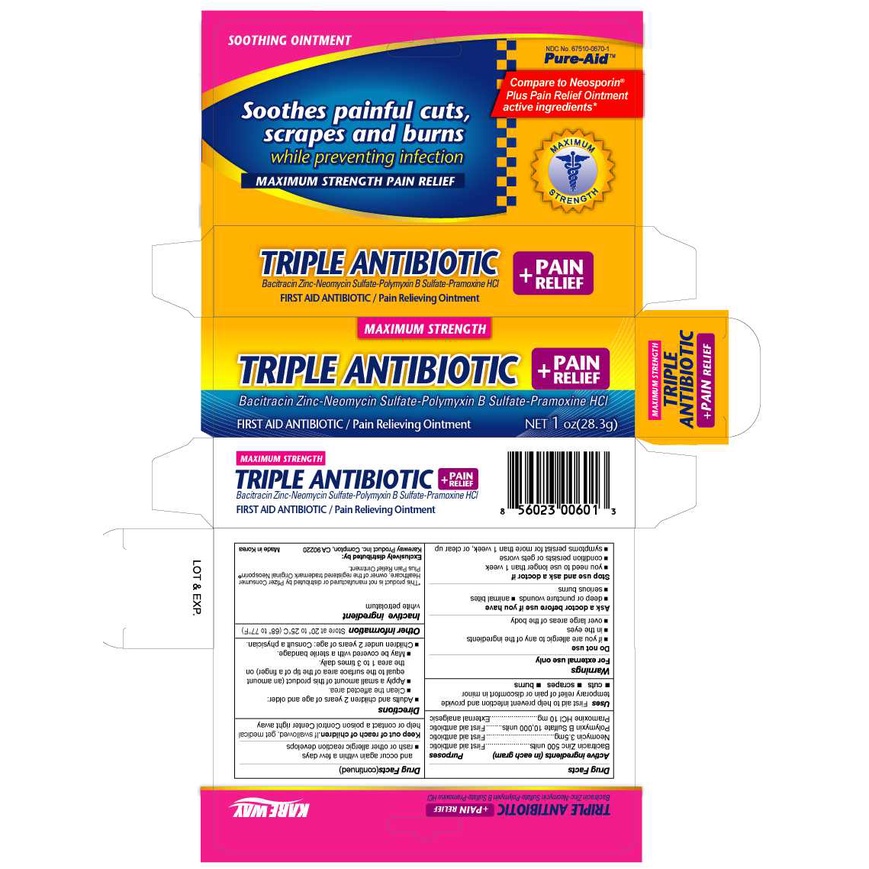 PureAid by Kareway Triple Antibiotic, Original Plus Pain Relief