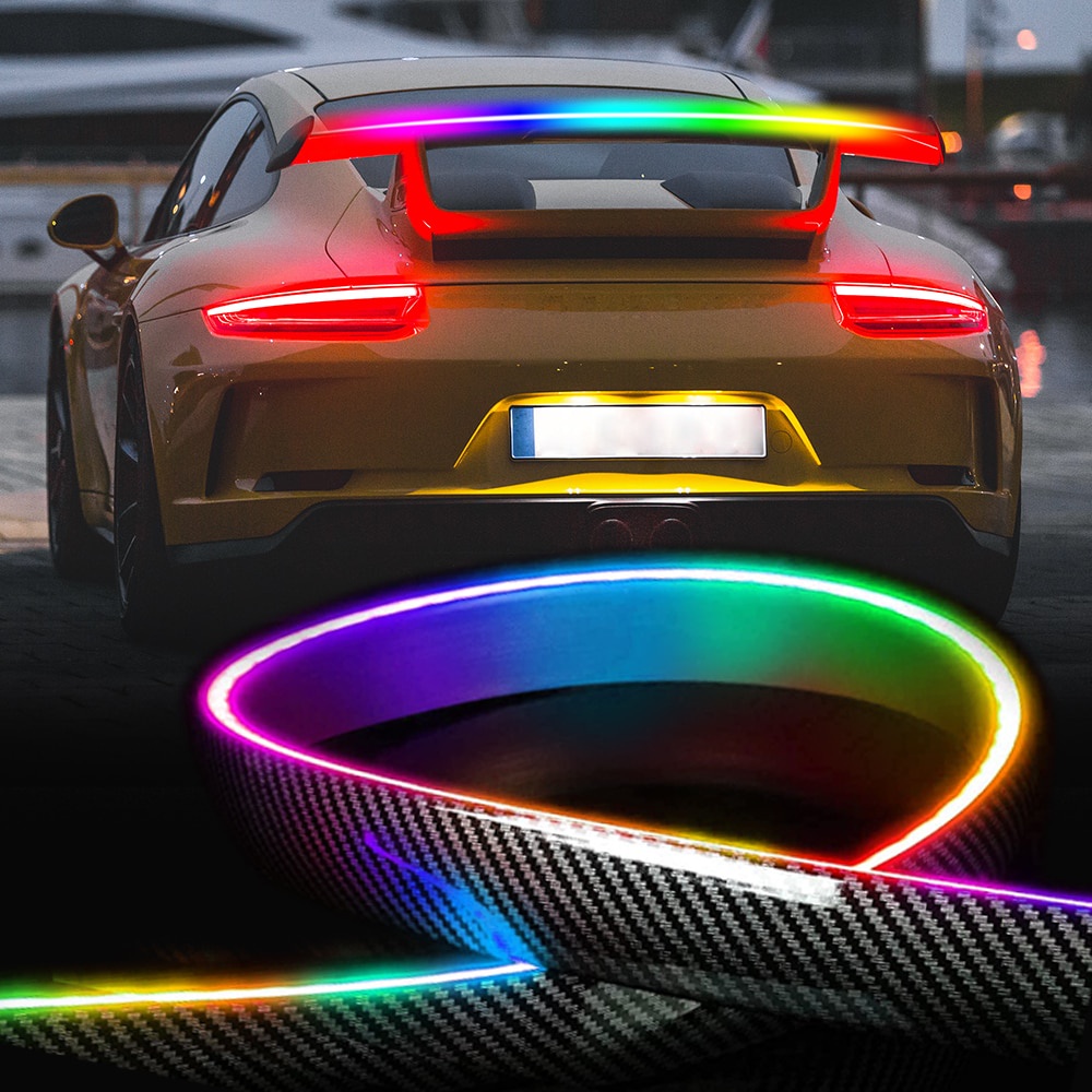 Car LED Rear Spoiler Light Dream Color Chasing Tail Light Strip ...