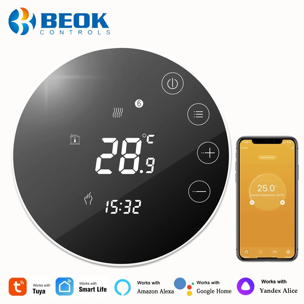 Beok Tuya Smart Thermostat Wifi Eletric Underfloor/ Water Gas Boiler ...