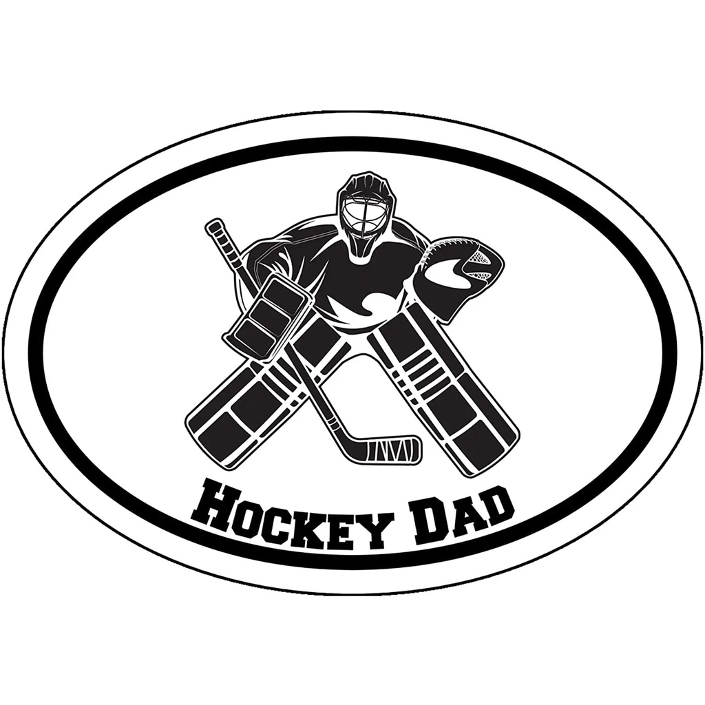 ☪Car Stickers for Oval Hockey Goalie Dad Ice Hockey Decals DIY Laptop ...