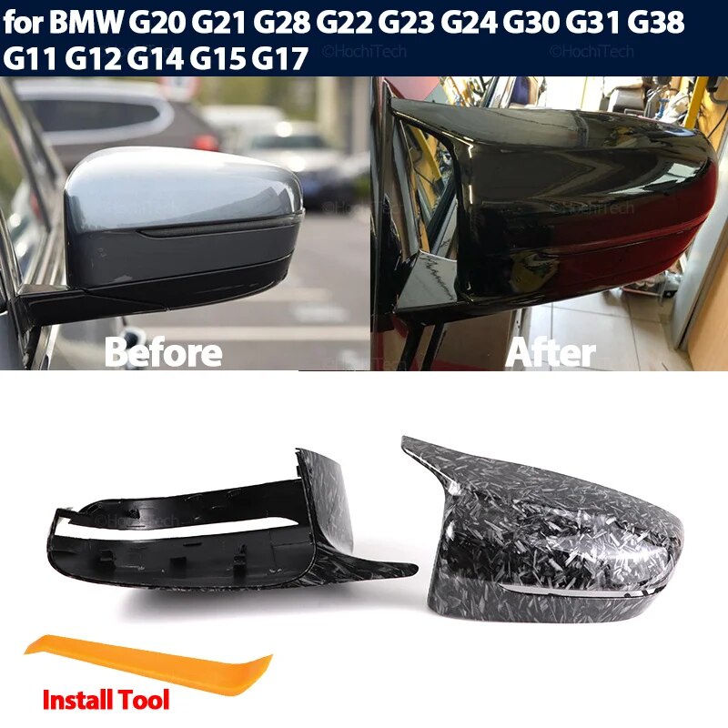 ♠Rearview Mirror Cap Wing Side Mirror Cover Fit For BMW 3 4 5 7 8 I3 ...