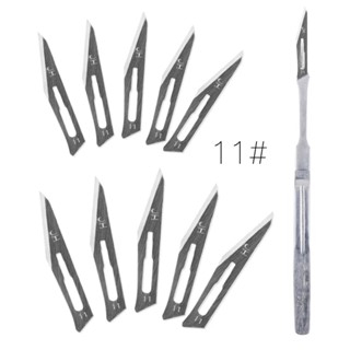 ☟1Pcs Extended Handle Scalpel Knife with 10Pcs Surgical Scalpel Blades ...