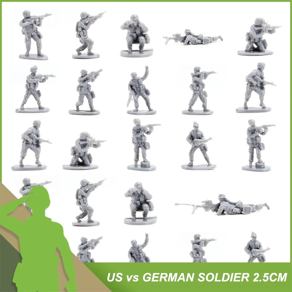 ♚ViiKONDO Army Men Toy Soldier Action Figure Model WWII German vs US 1/