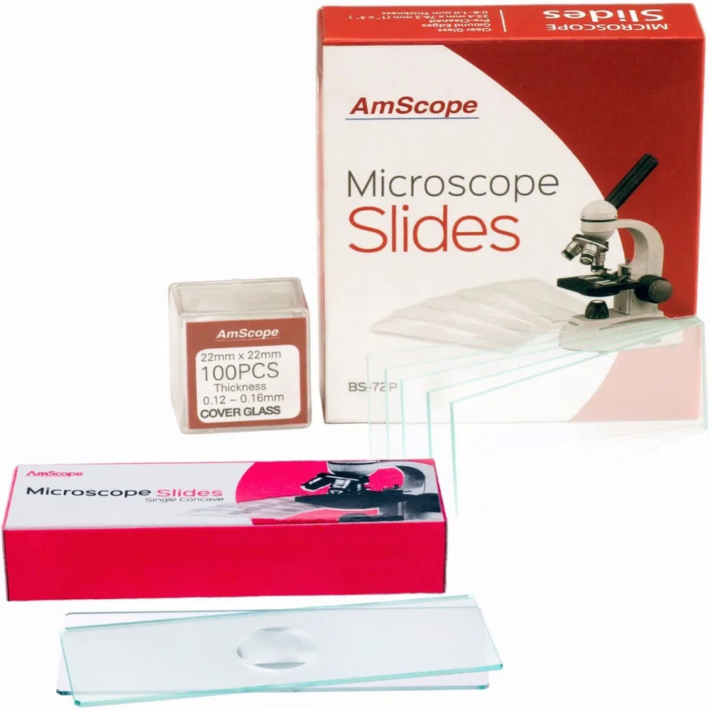72 PreCleaned Blank Plate Microscope Slides and 12 Single Depression