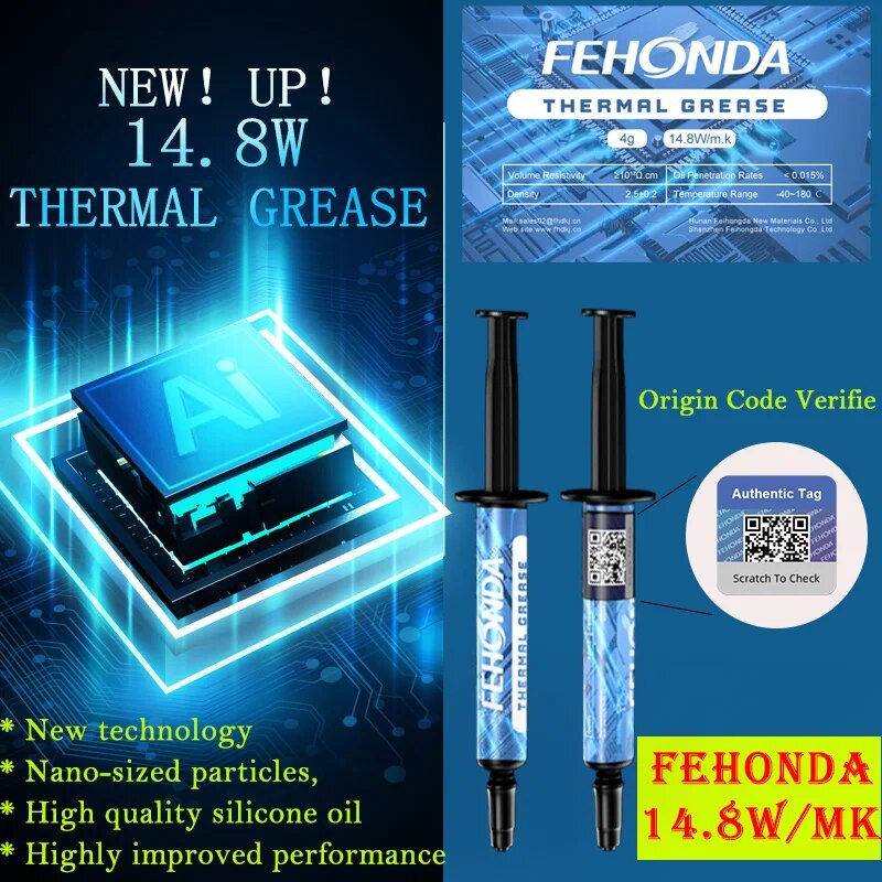 Fehonda 14.8w 4g Thermal Pastes Conductivity Compound Silicone Grease