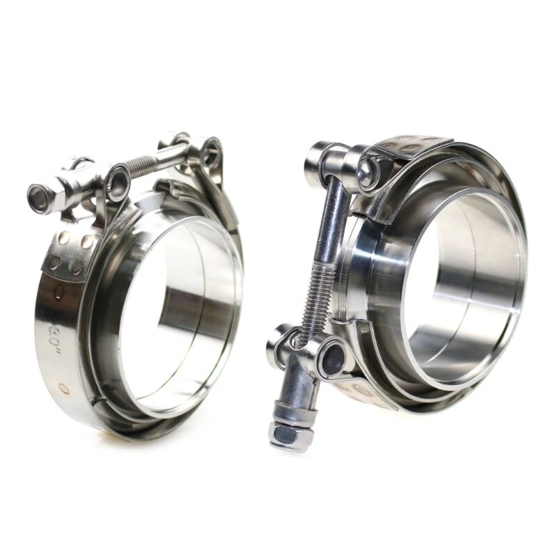 652F 3 Inch Stainless Steel V-Band Clamp with Flanges Stainless Steel ...