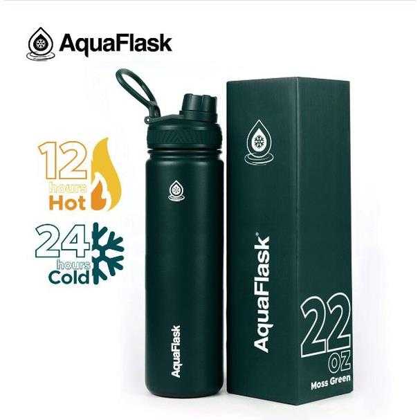 Aquaflask 22oz Moss Green Wide Mouth with Spout Lid Vacuum Insulated ...