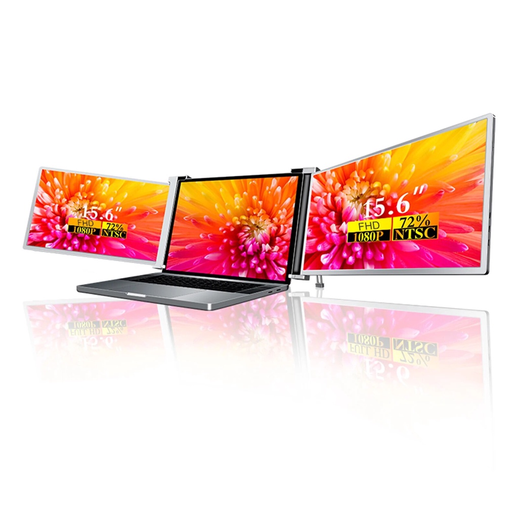 15.6 inch Portable Triple-screen Monitor Laptop Expansion Screen 1920* ...