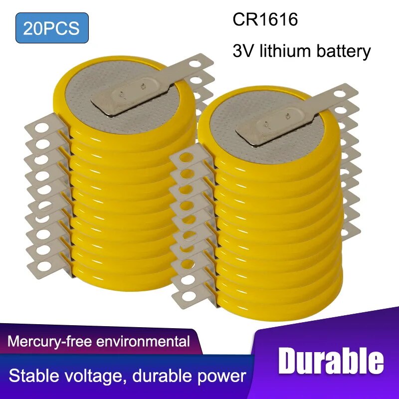 ☾20PCS CR1616 Battery 3V 50mAh soldering Welding lithium coin cell