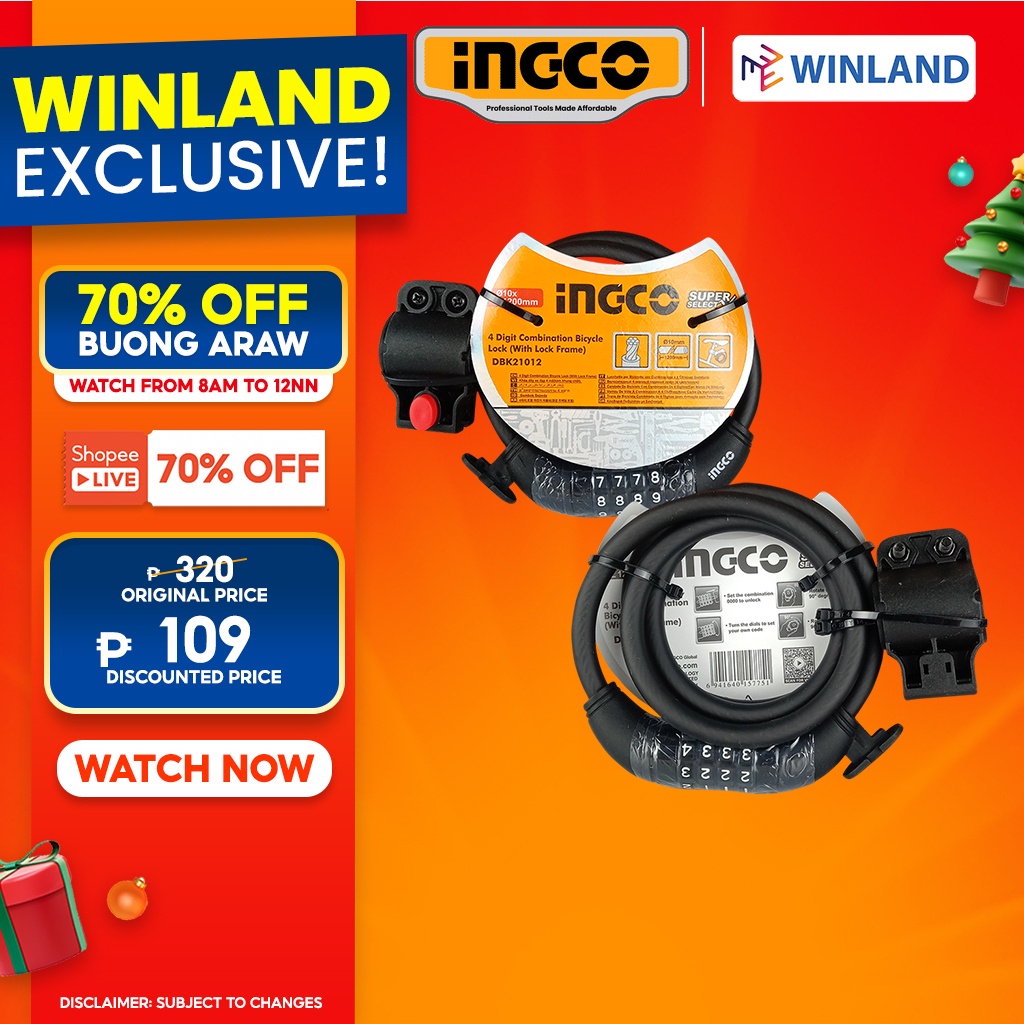 [712]INGCO Super Select 4 digit Combination Bicycle Lock (with lock