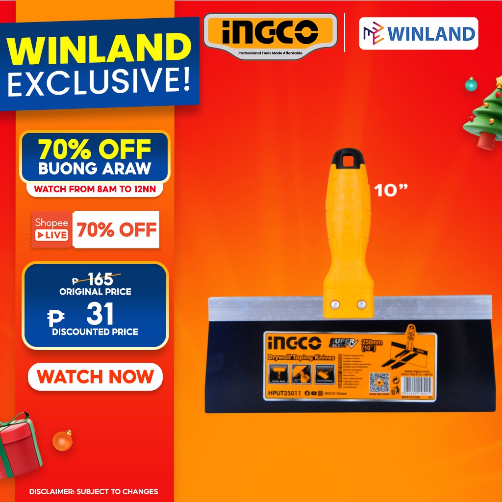[5365]INGCO by Winland Drywall Taping Knife Trowel Paint Cleaner INGHT