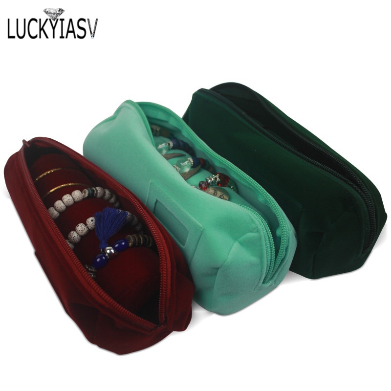 Velvet Jewelry Roll Bag for Bracelet Bangles Watches Great Jewelry