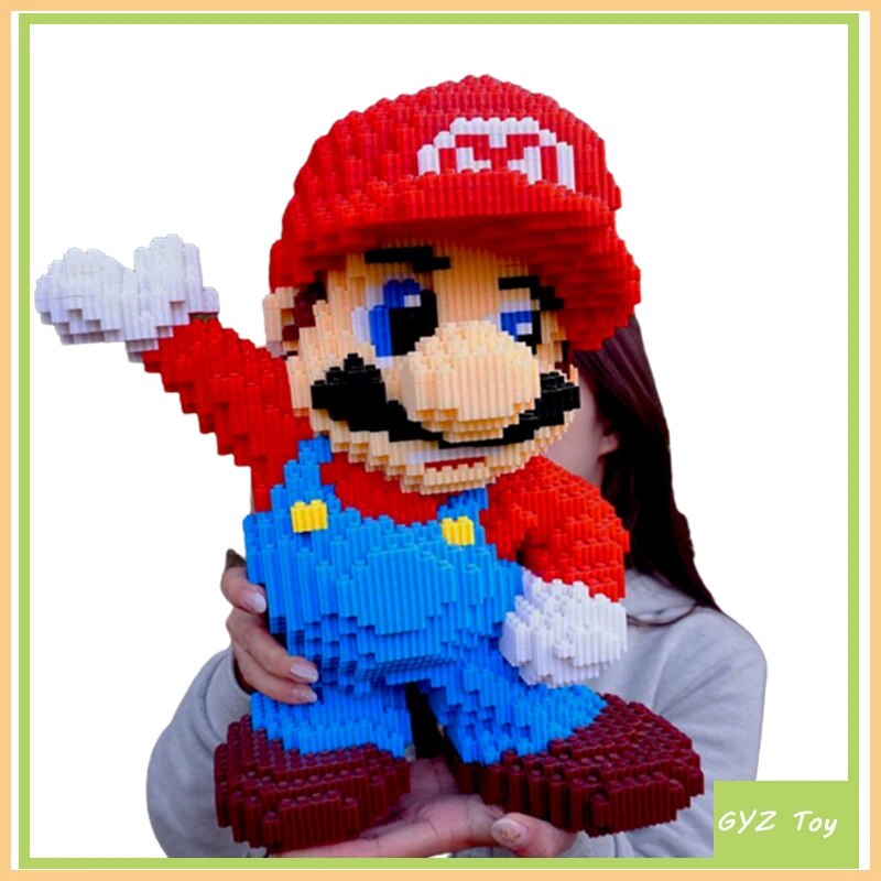 50/35cm Super Marios Bros Anime Figure Big Building Blocks Cartoons ...