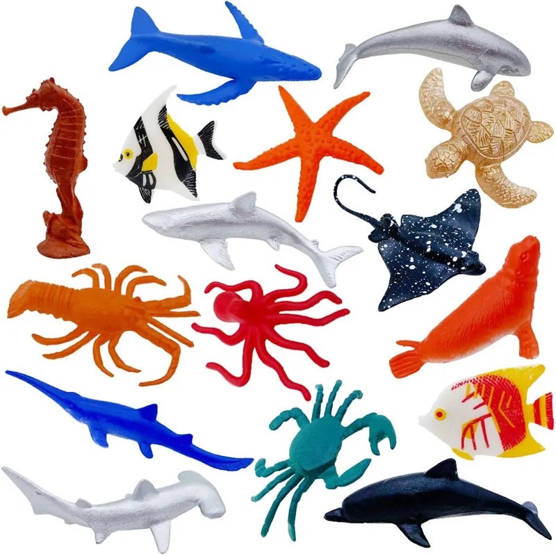 74O 5Pcs/Set Simulation Plastic Ocean Animals Model Sea Creatures Model ...