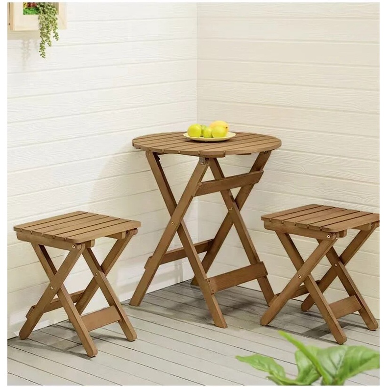 157 Solid Wood Folding Table Simple Portable Balcony Small Outdoor