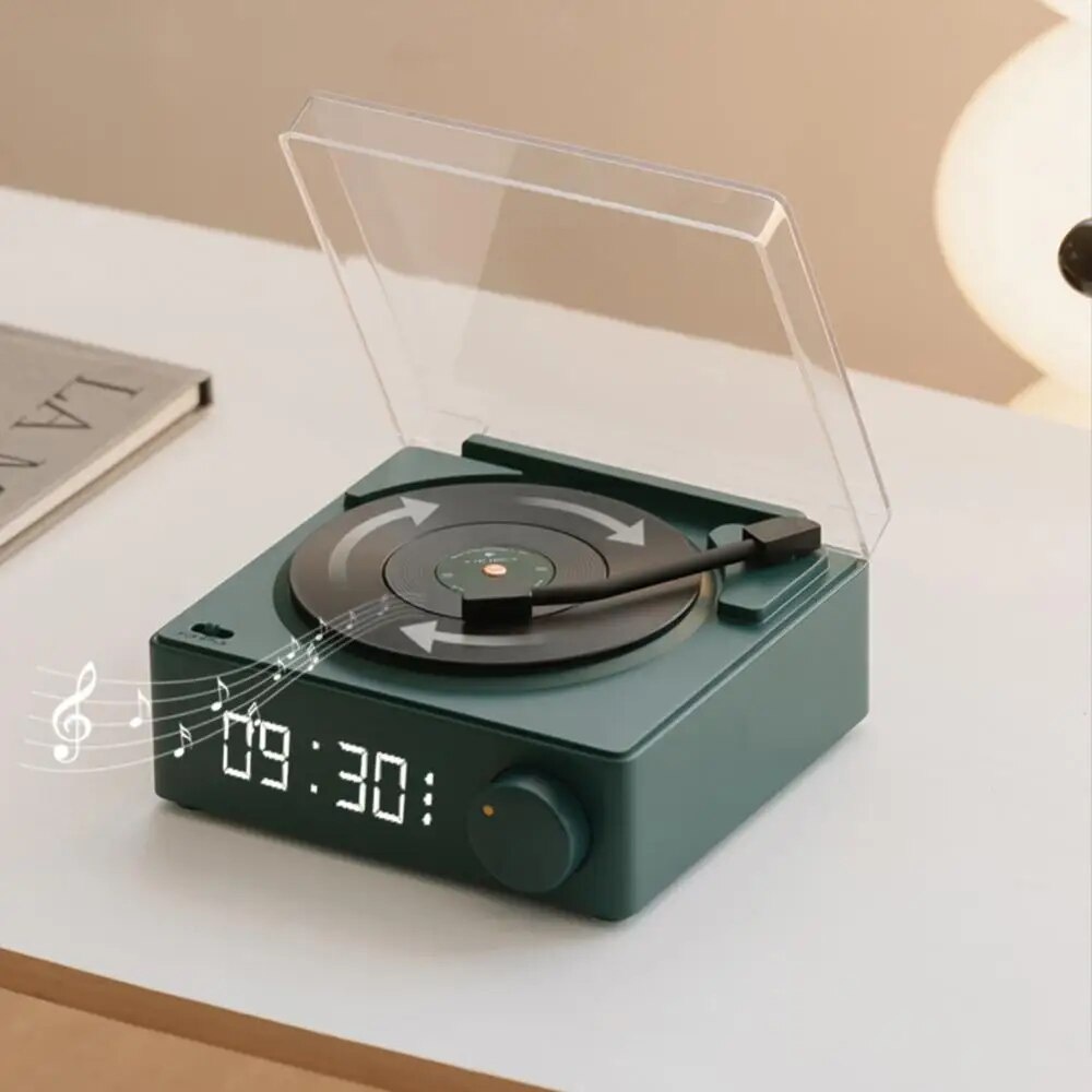 65v X11 Retro Bluetooth Speaker Turntable Sound Box With Alarm Clock HD