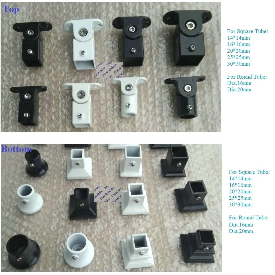 4Pcs White Black Aluminum Wall Floor Square Round Post Bar Flange Base ...