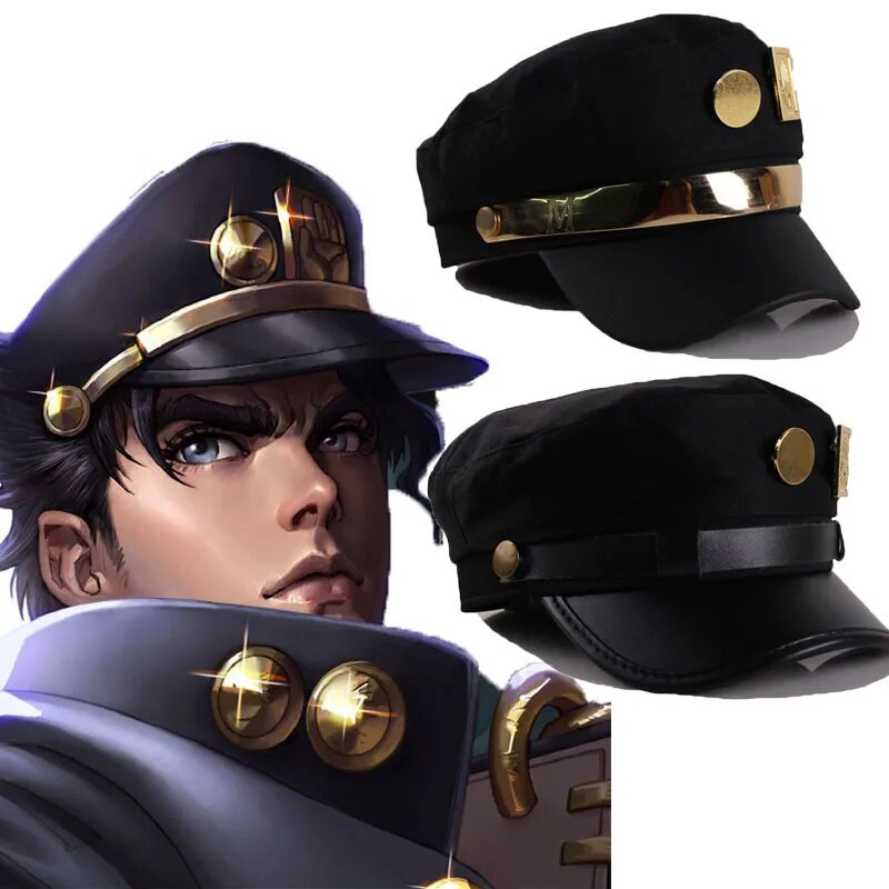 93i Anime Jojo Jojo S Bizarre Adventure Cosplay Kujo Jotaro Cap Unisex Adult Metal Badge Hat P 2349