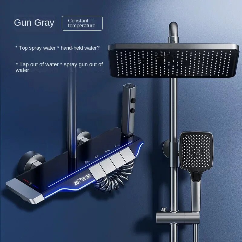 Luxury Smart Digital Display Shower Set Thermostatic Shower System ...