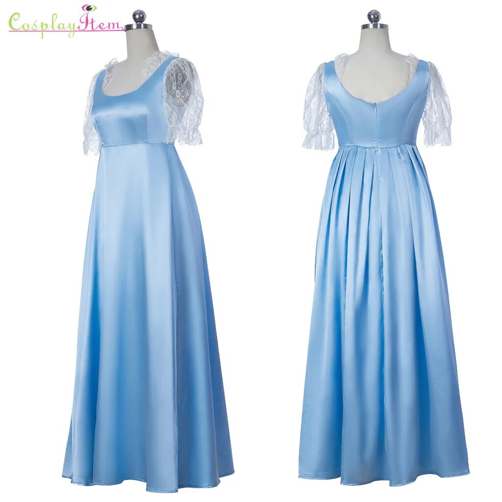 140 daphne bridgerton Cosplay Costume daphne Blue regency dress gown ...