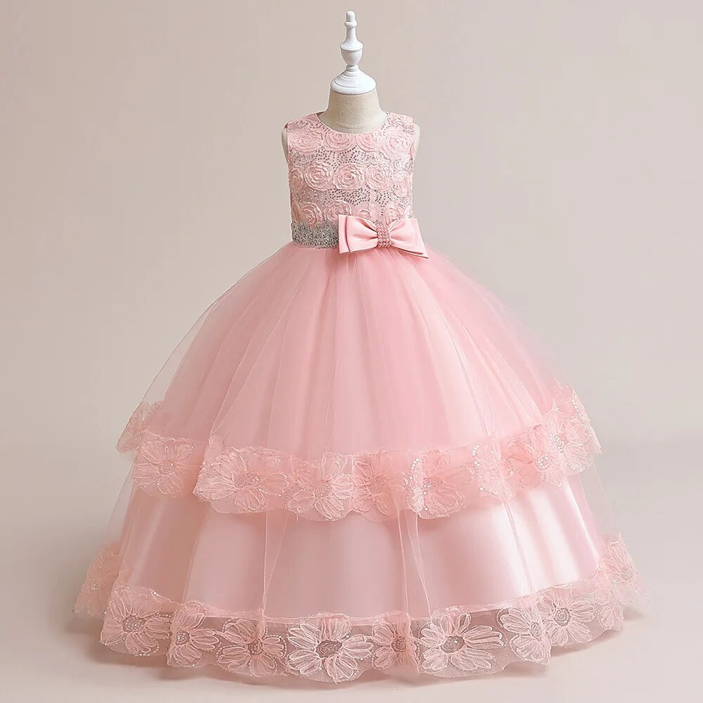 82u Pink First Communion Gowns Ballgown Handmade Flowers and Sequins ...